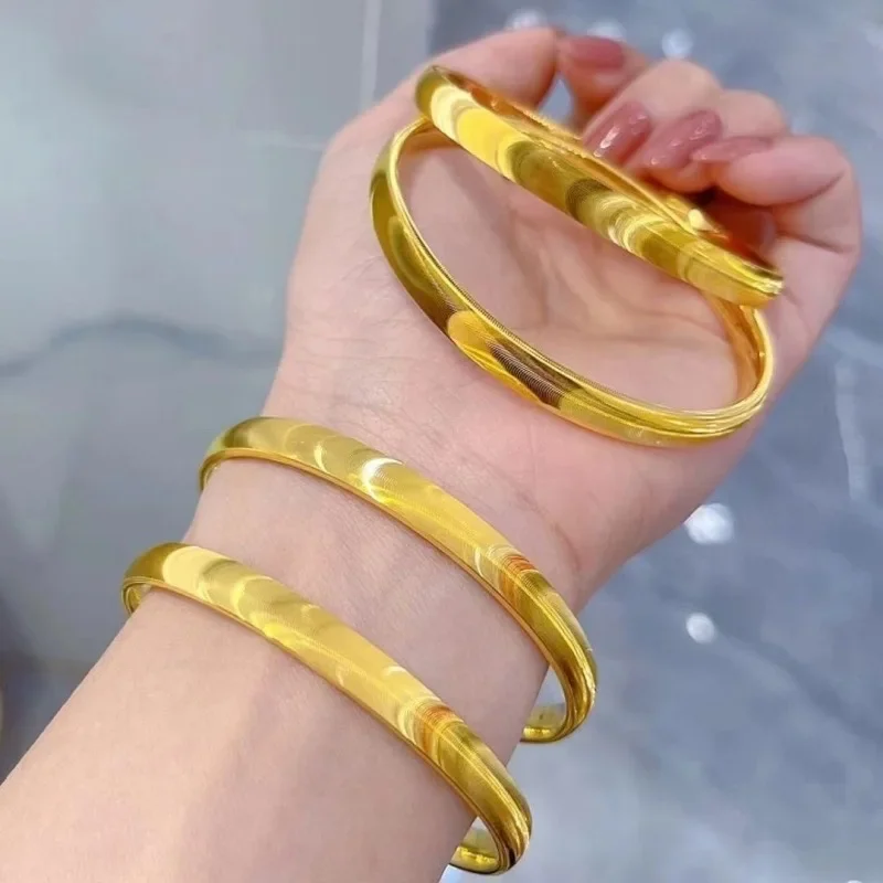 High-quality Cat's Eye Bracelet Real 18k Gold Bangles for Woman Luxury AU750 Bangles Party Banquet Fine Jewelry 18K No Demolding