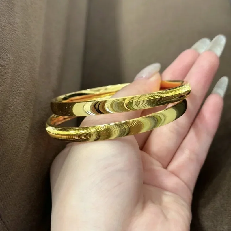 High-quality Cat's Eye Bracelet Real 18k Gold Bangles for Woman Luxury AU750 Bangles Party Banquet Fine Jewelry 18K No Demolding
