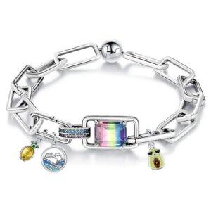 2025 Hot 925 Sterling Silver Bracelet Fit Charm Diy Fashion Jewelry For Women Daily Wear Elegant Bracelet charms jewelry making